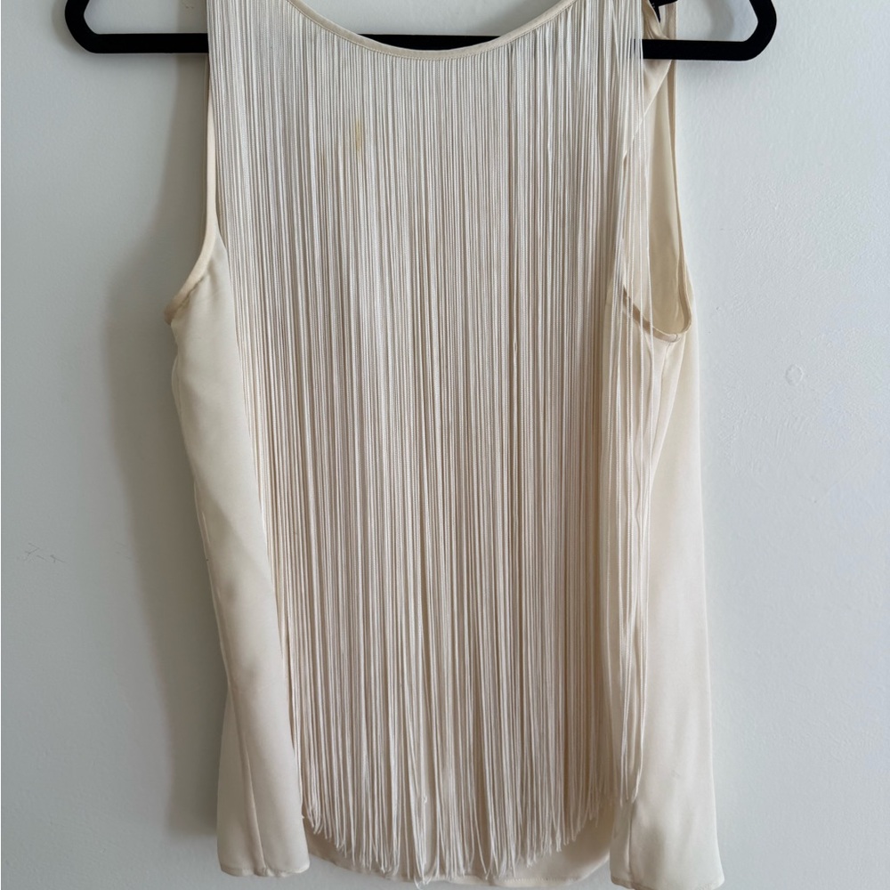 Theory Ivory Fringe Sleeveless Top - Picture 4 of 4